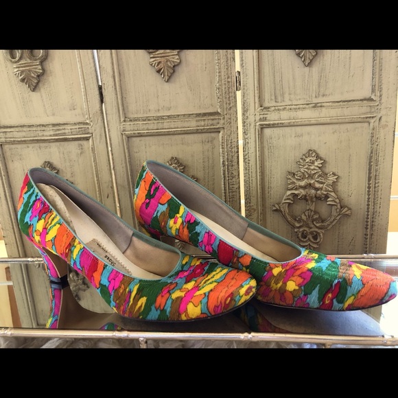 Vintage multi rainbow neon 60s pump - Picture 2 of 6